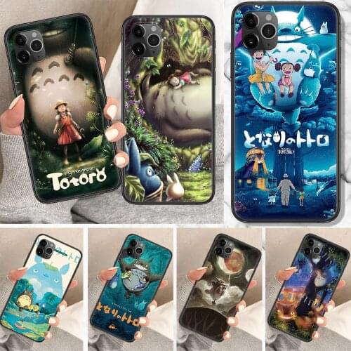 MY NEIGHBOUR TOTORO Phone Case For iphone 5 5S SE 2 6 6S 7 8 11 12 Mini Plus X XS XR Pro Max black tpu cell cover painting prime