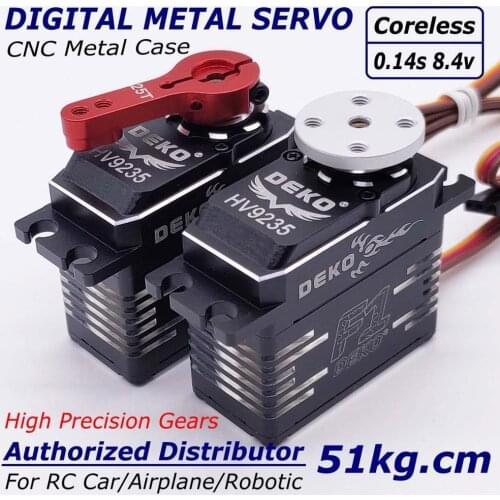 DEKO HV9235 51kg Waterproof Large Torque 6-8.4v High Voltage Coreless Standard Digital Servo For 1:8 1:10 RC Car Rock Crawler