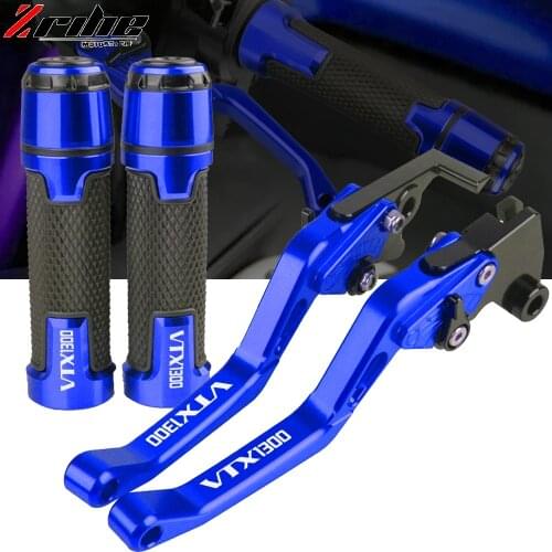 For Honda VTX1300 2003 2004 2005 2006 2007 2008-2010 Motorcycle Racing Grips Handle Grip Handlebar Extendable Brake Clutch Lever