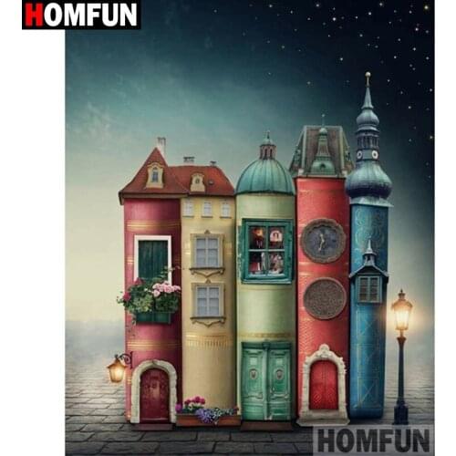 HOMFUN Full Square/Round Drill 5D DIY Diamond Painting "Castle scenery" 3D Diamond Embroidery Cross Stitch Home Decor A21370