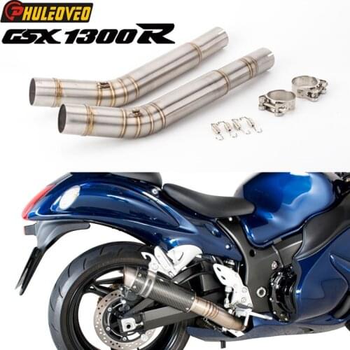 ID:43mm Motorcycle Exhaust Middle Link Pipe Escape Connect Pipe System for Hayabusa GSX1300R 2008-2017 GSXR1300 Exhaust Carbon