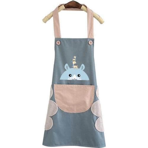 Kitchen Household Apron Waterproof and Oil-proof Cute Deer Korean Waist Men and Women Can Wipe Hands