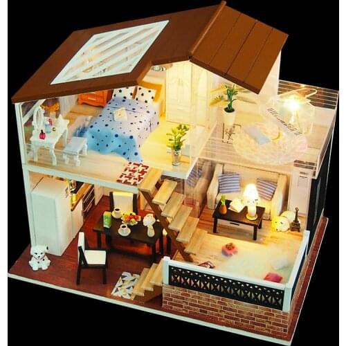Handmade Doll House Furniture Miniatura Diy Doll Houses Miniature Dollhouse Wooden Toys For Children Grownups Birthday Gift