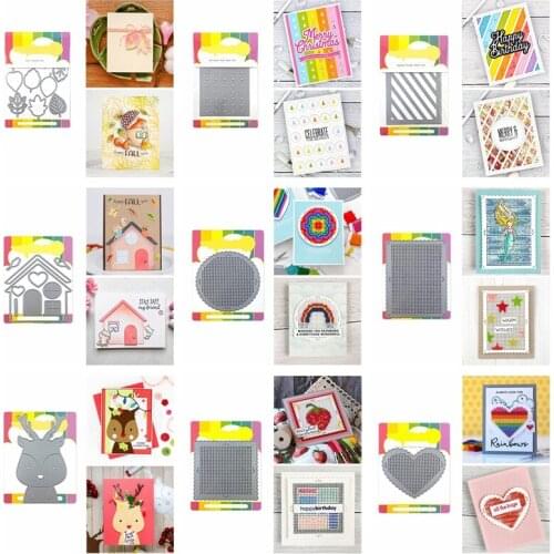 Square Rectangle Circle Heart Frame Deer House Leaves Metal Cutting Dies DIY Scrapbooking Card Making Crafts Stencil 2020 13