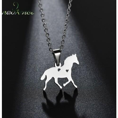 Nextvance Horse Heart Pendant Necklace Bat Cat Animal Bear Necklaces for Children Kids Birthday Gift Party Jewelry Koyle