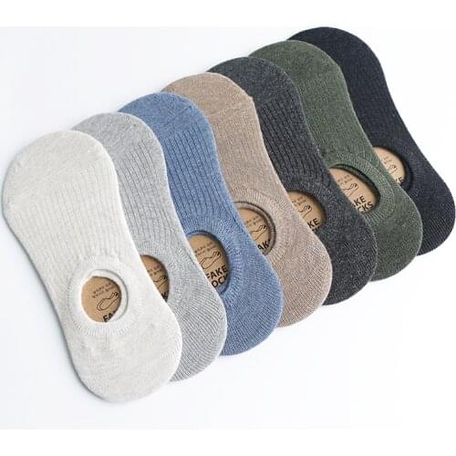 Summer socks Hit sales Man cotton short Invisible fashion low cut Silicone non-slip Novelties no-show 5 pairs Lot happy socks