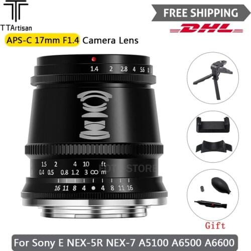 TTartisan 17mm F1.4 APS-C Camera Lens Wide-Angle Manual Focus For Sony E-Mount A6300 A6500 NEX6 NEX7 NEX5R NEX5T A5000 A5100