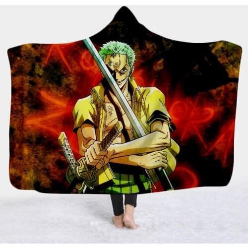 NEW Anime 3D Printing Throw Hooded Blanket Wearable Warm Fleece Bedding Office Quilts Soft Adults Travel 09