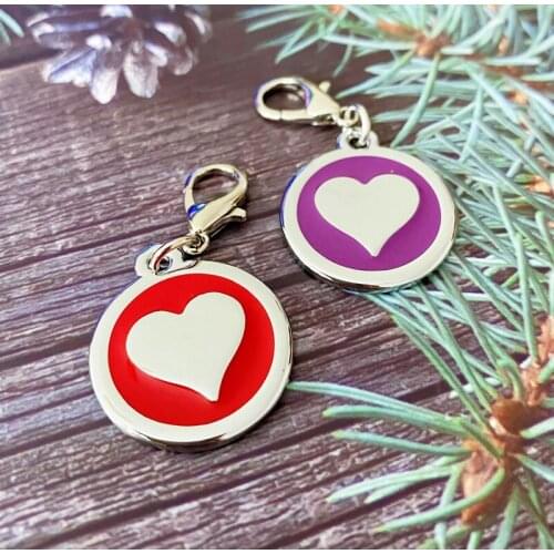 New Shop Lovely Heart Design Dog Cat Id Tags Pet Puppy Plates Pendant Necklace Mixed Colors Cheap Wholesale
