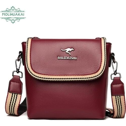Casual Ladies Shoulder Bag Fashion Hit Color Shoulder Strap Designer Bag Ladies Simple High Quality PU Leather Messenger Bag