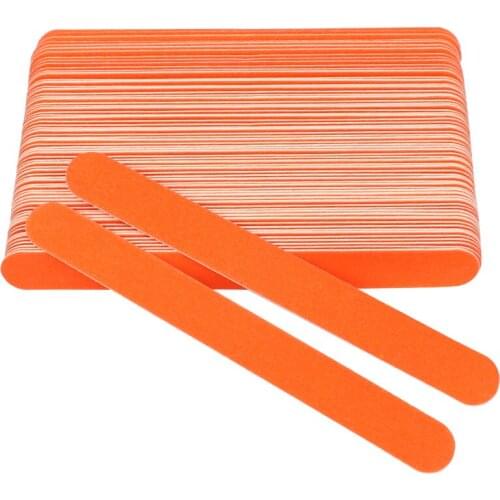 Professional Wooden Nail Art Tools 100Pcs/Lot Nail Sanding Files Orange Wood Buffer Block Manicure Pedicure Tips Gel Polish File