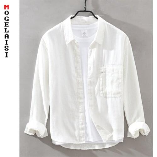 New spring White shirt men solid 100% cotton long sleeve soft shirt high quality man clothing chemise homme Asian size 1990
