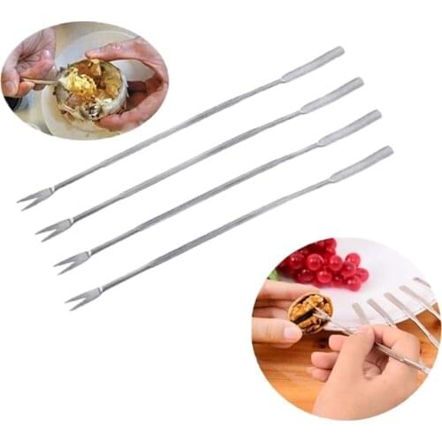 4PCS Handy Helper Nutcracker Kitchen Stainless Steel Olive Crab Lobster Fork Picks