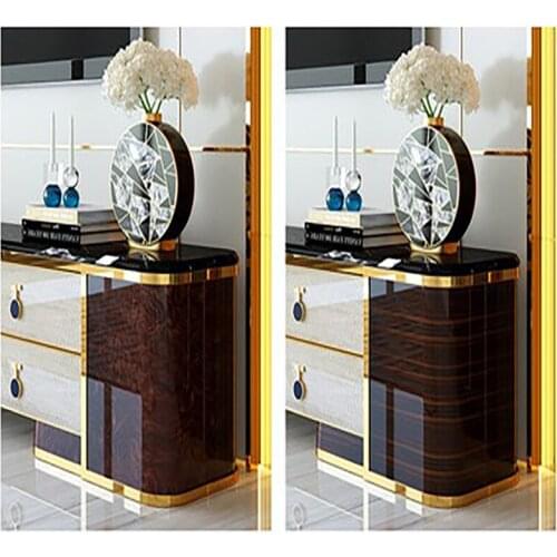 Hong Kong-style light luxury marble Italian coffee table TV cabinet post-modern minimalist combination furniture high model