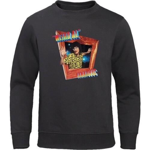 Weird al yankovic Warm Hoodie men funny Graphic print Sweatshirt mens Casual Pullover Fleece Streetwear 2019 Autumn Winter Hoody