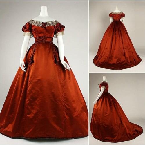 Historical!19 Century Vintage Costumes Victorian Dresses Scarlett Civil War Southern Belle dress Halloween dresses US4-36 C-896