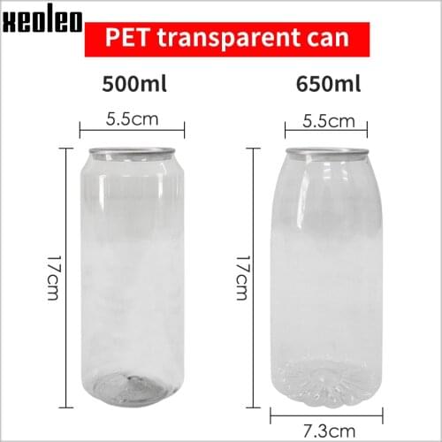 XEOLEO 100pcs 500ml/650ml PET bottle for Milk tea PET can Bubble tea/Drink/Beverage bottle with Cover Sealed bottle
