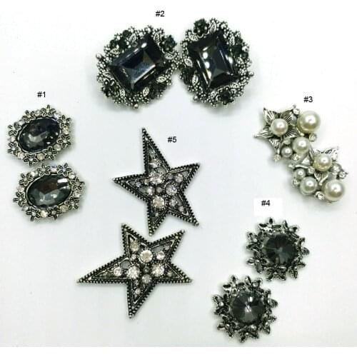1pair Handmade rhinestone beaded Patches for clothing DIY decoration parches jewelry accessories collar patches DIY parches