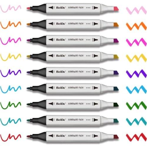 12 Colors Dual Tip Art Marker Pens Fine Liner Markers Watercolor Sketching Writing Painting Pen Brush School Supplies