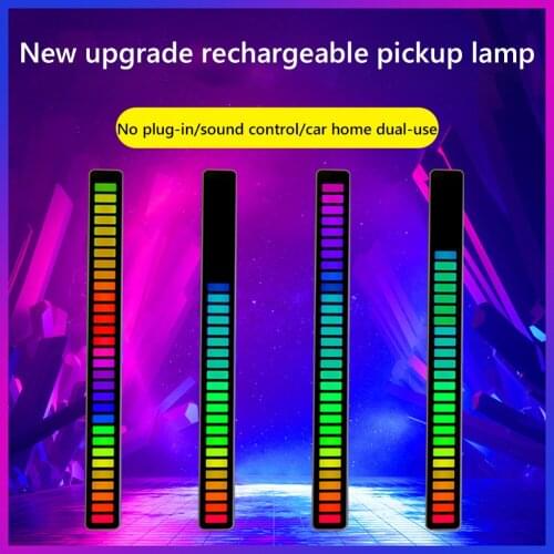 32 LED Sound Control Light Phone APP Control RGB Colorful Voice-Activated Pickup Rhythm Light Type-C Music Ambient Lamp Bar
