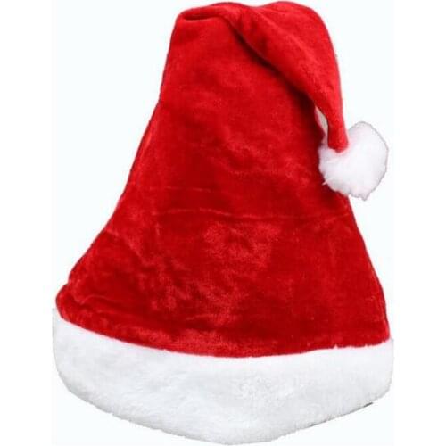 360pcs Christmas Decoration Party Santa Hat Plush Velvet Red And White Cap for Santa Claus Costume Caps Adult