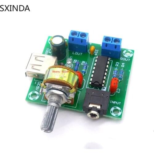 5pcs 5V Small Amplifier AC/DC USB Power Supply Small Amplifier PM2038 Power Amplifier Board 5Wx2 High Fidelity