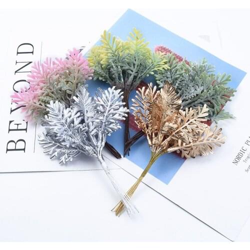 10/30 Pieces Gold silver tree Christmas leaf vase for home decor wedding Bride wrist flower material scrapbook artificial plants