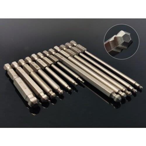 7/5Pcs Set Spherical/Ball Hexagon Screwdriver Bits Magnetic Electric Driver Drill Bits 1/4" Hex Shank 65/100mm Hand Repair Kit