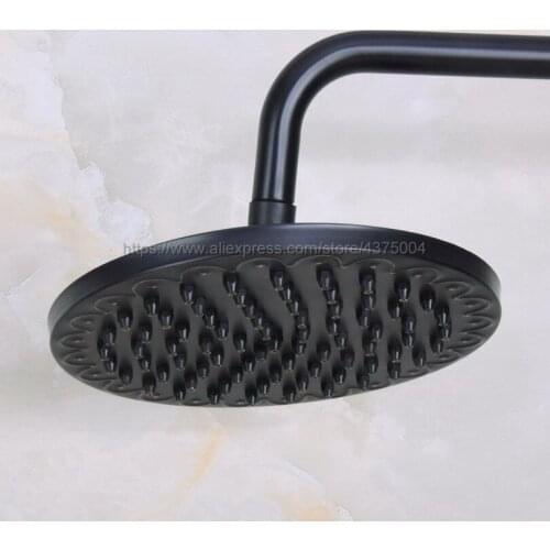 8 Inch Black Oil Rubbed Brass Round Shower Head Water Rains With Shower Bathroom Top spray Nsh200