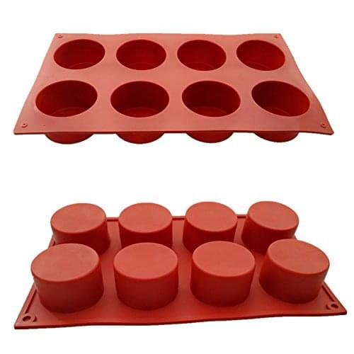 8 Holes Cylinder Silicone Molds For Cupcake Mousse Dessert Soap Baking Tools
