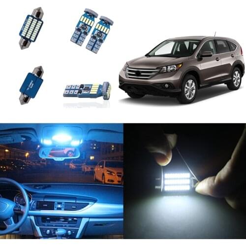 8pcs T10 W5W Canbus White Ice Blue 194 168 LED Lamp Bulbs Interior Map Dome Trunk Plate Light for Honda CR-V CRV 2007-2012