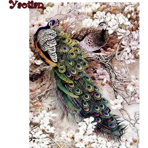 DIY Diamond Painting Animal Peacock flower Diamond Embroidery Full Set 5d Diamond Mosaic Rhinestone Decorations