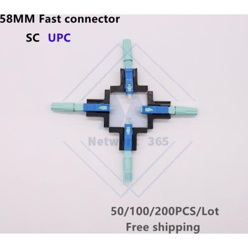 Free Shipping 58mm SC Optic Fiber Quick Cold UPC Fast Connector Embedded Fiber Optic Connector FTTH SC Single Mode