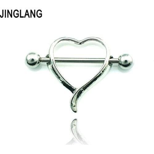 Free Shipping Nipple Rings 316L Surgical Steel Heart Fashion Hypoallergenic Body Piercing Jewelry