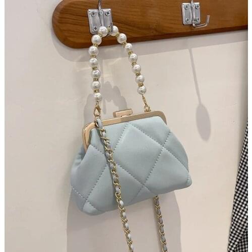 Chain Beads Shell Lock Bag Bags PU Leather Women Shoulder Crossbody Bag 2021 NEW Womens Handbags Purses free shipping