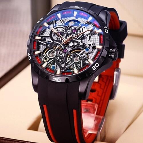 AILANG Mechanical Watch Automatic Hollow Double Tourbillon Sports Waterproof Genuine Mens Watch Luminous Atmosphere Watch 8826