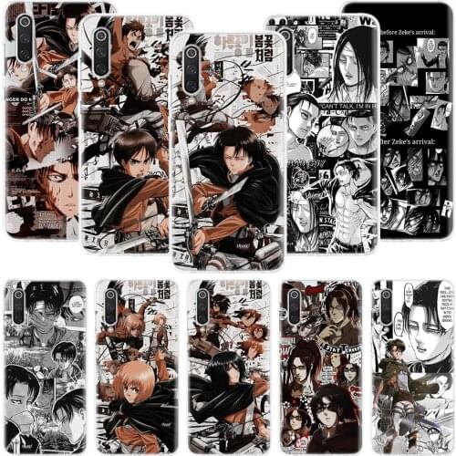 Hot Attack On Titan Anime Phone Case For Xiaomi Mi Note 10 11 9 8 10T 9T CC9 A1 A2 A3 5X 6X Pocophone F1 X3 F2 Pro Lite Coque Co