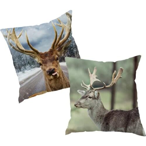 The deer style Home Decorative Throw Pillow Case Vintage Cotton Linen Square Cute pillowcase