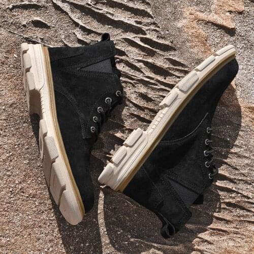 Designer new mens riding boots high-top mens leather desert boots sports shoes casual warm winter mens boots mens shoes