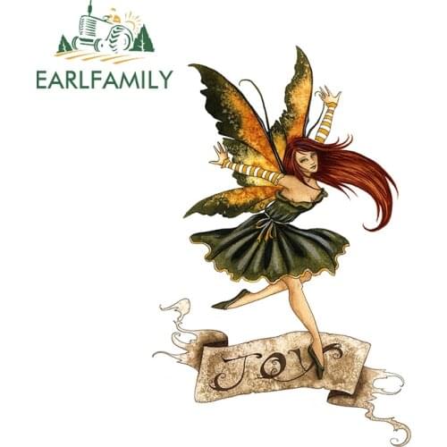EARLFAMILY 13cm x 8.9cm for Fairy Art by Amy Brown Car Sticker Surfboard Refrigerator Waterproof Decal JDM Car Door Protector