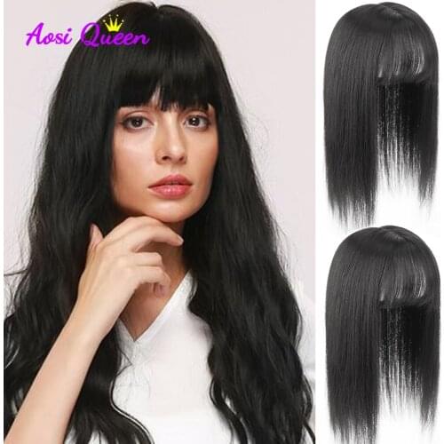AS High temperature hair Thin 3D Air Bangs Straight Hair Bangs Clipped In Hair Extension Top Hat Bangs Invisible