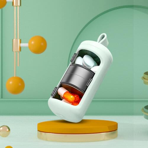 Pill Case Compact Portable ABS 3 Grid Adjustable Lid Practical Tablet Medicine Box Reusable Lightweight Mini Pills Dispenser