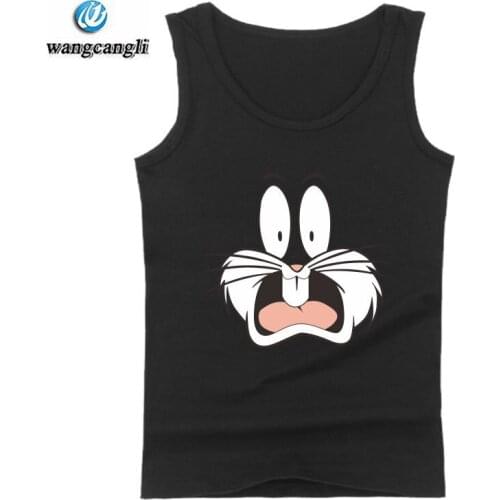 Bugs Bunny Printed Anime Tank Tops Summer Vest Casual Bodybuilding Tank Top Men Singlets Fitness Sleeveless Shirt plus size XXXL