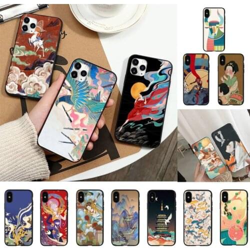 Chinese Style Cute Phone Case For iPhone 11 8 7 6 6S Plus 7 8 plus X XS MAX 5S XR 12 11 Pro max se 2020 Funda Cover