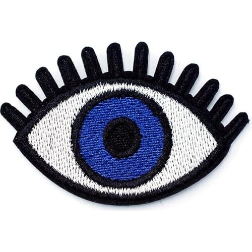 Eye (Size:4.4X6.5cm) DIY Iron On Patch Embroidered Applique Sewing Label Clothes Stickers Apparel Accessories Badge