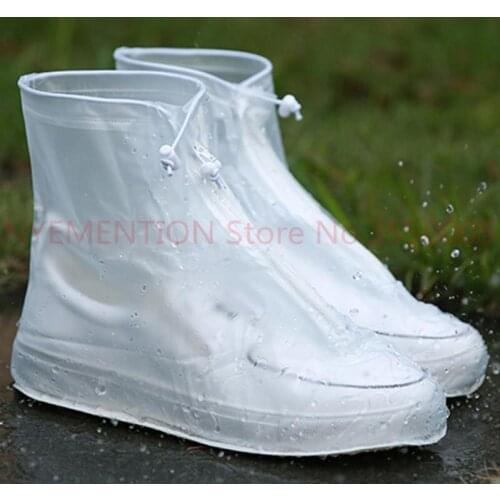 2018 Newest Reusable Unisex Waterproof Protector Shoes Boot Cover Rain Shoe Covers High-Top Anti-Slip Shoe Cover 50pair