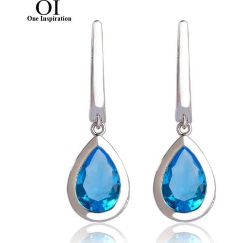 OI 2021 New Rhinestone Jewelry Water Drop Earrings Cubic Zirconia Earring Colors Gold-color Brinco Valentines Pendiente
