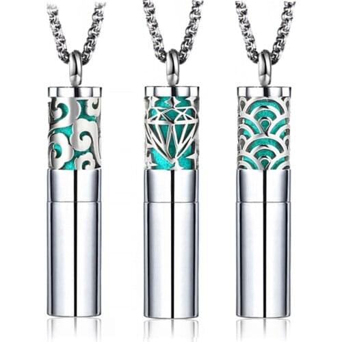 316L Stainless Steel Gawu Tube Perfume Pendant Wholesale Aromatherapy Oil Openable Girl Boy Pendant Necklace Fashion Jewley