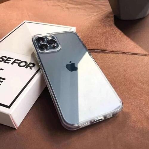 For iphone 11 series transparent dust proof and anti-fall silicone case 12pro mini full-package lens Upgraded Simple soft
