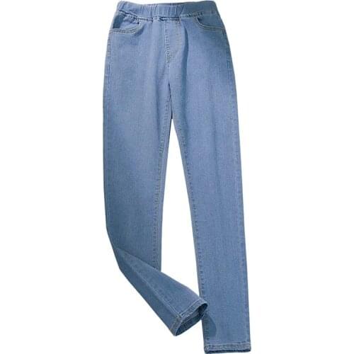 Plus Size S-5XL Mom Jeans Pants 2021 New Elastic High Waist Skinny Denim Pencil Pants Vintage spring Summer Super Stretch Jeans